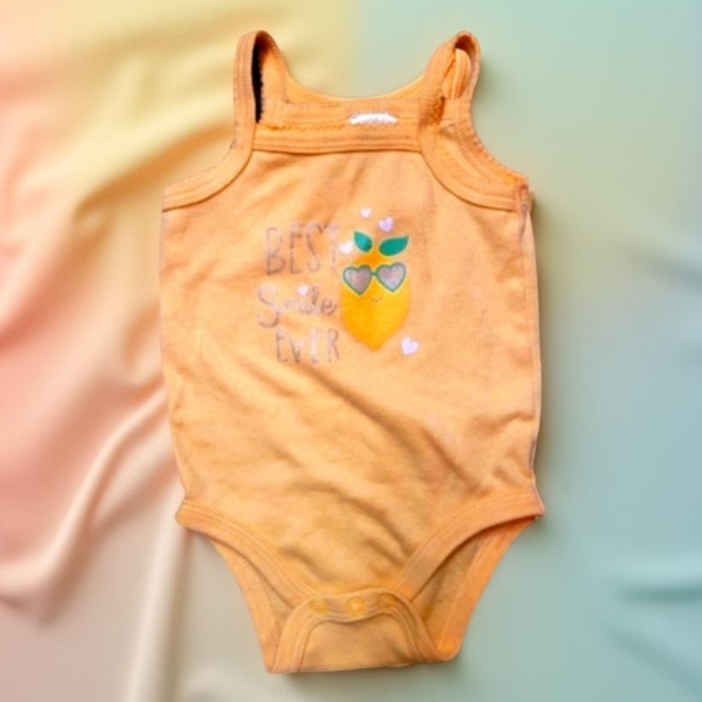 CJP BABY baby girl yellow onsie. Size 3-6 months. EXCELLENT CONDITION!